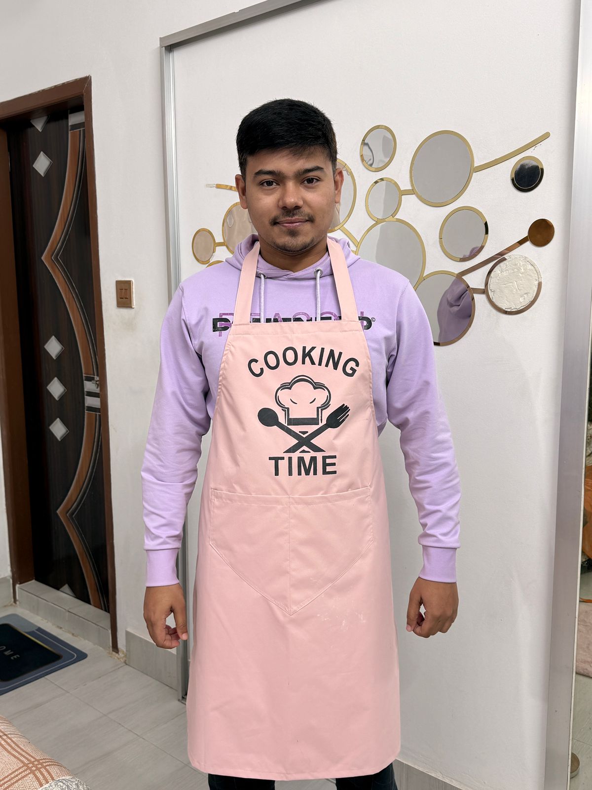 ১ পিস ওয়াটারপ্রুফ কিচেন এপ্রোন( Cream Color)